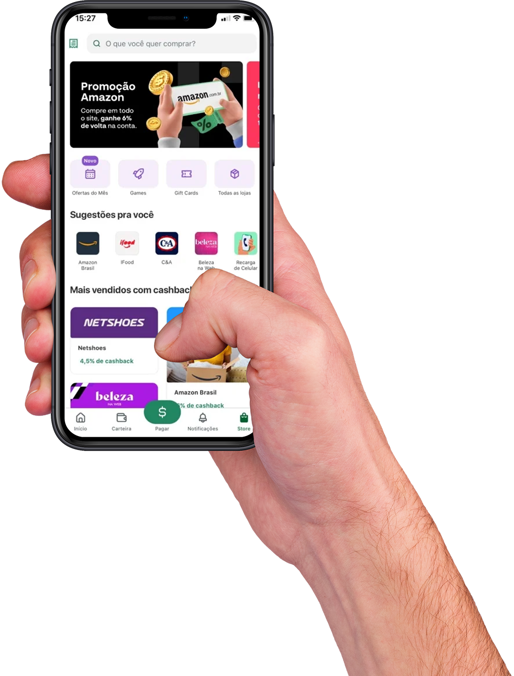 Captura de tela da página da página inicial do aplicativo PicPay